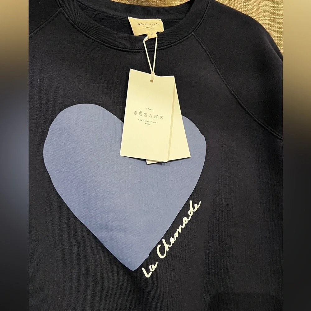 Sézane La Chamade Sweatshirt Navy - Picture 4 of 6